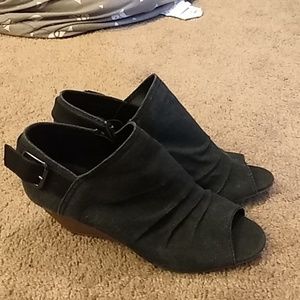 Open toe ankle boots with heels